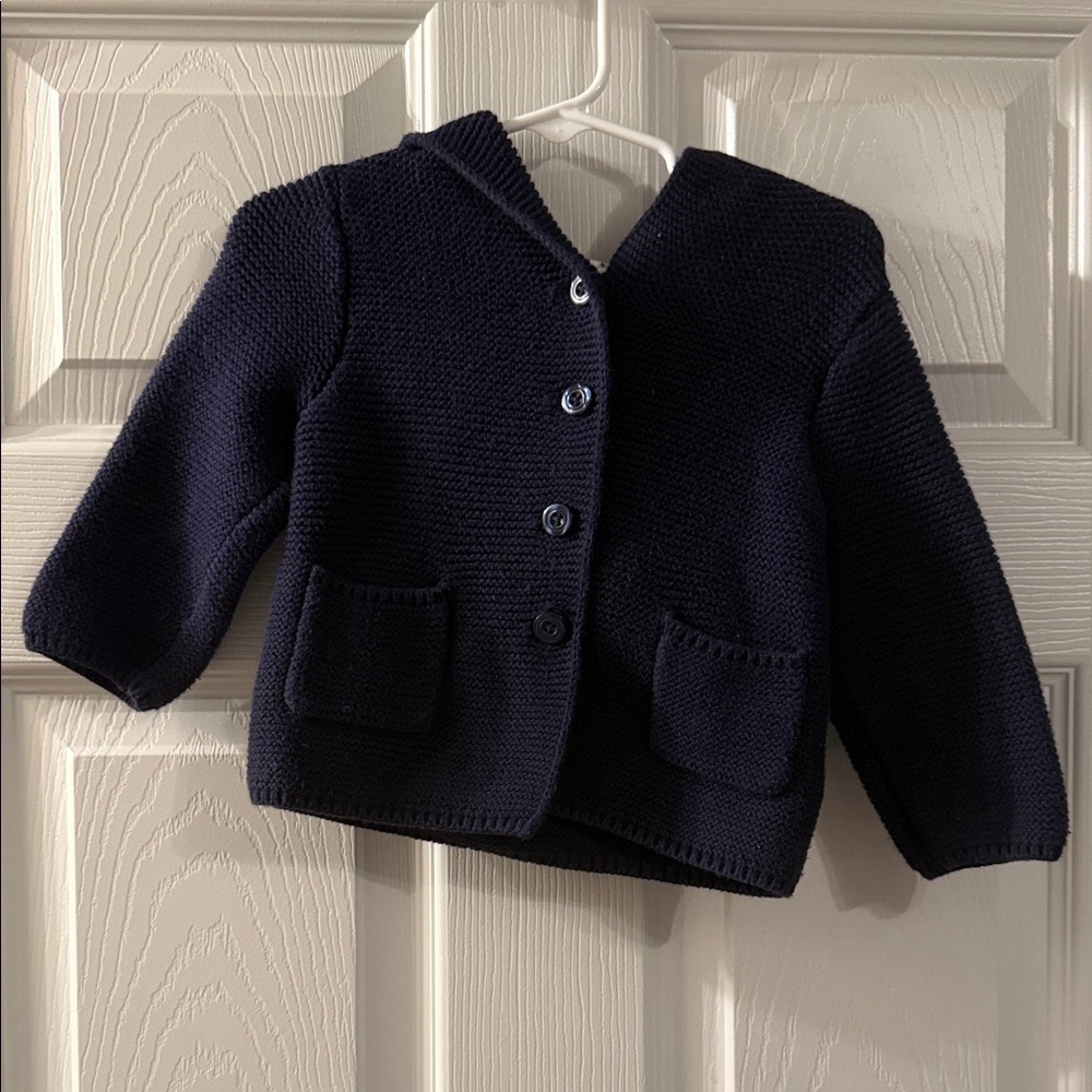 Gap Toddler Navy Blue Kids Knit Jacket - 12-18 months